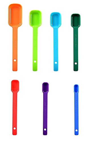 Plastic Measuring Spoons 8-Piece,Assorted Colors - color: Assorted Colors, size: 8 Spoons