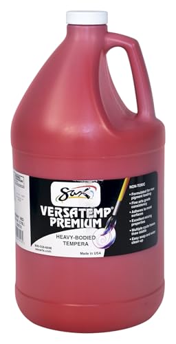 Sax Versatemp Premium Heavy-Bodied Tempera Paint, Primary Red, 1 Gallon