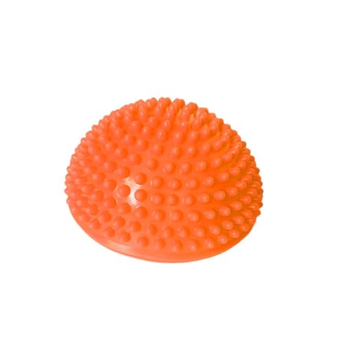 Half Balance Training Ball - Small PVC Semi-Round Stability Trainer with Textured Non-Slip Surface - Balance Board for Core Workouts - color: Orange