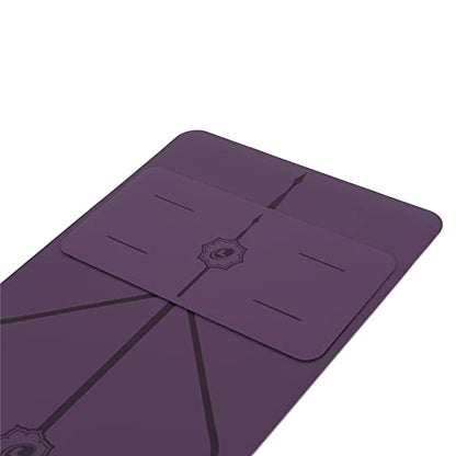 Liforme Yoga Pad - Revolutionary Alignment System, Advanced Non-Slip Grip | Eco-friendly, Non-Toxic, Sweat-Resistant, 4.2mm thick pad for knee, elbow and hand support during Yoga, Free Yoga Bag - color: Purple