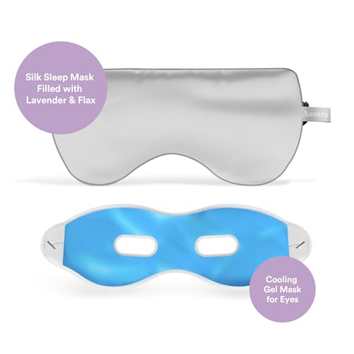 ASUTRA Silk Eye Pillow for Sleep, Silver - Filled w/Lavender (One Size) - color: Silver