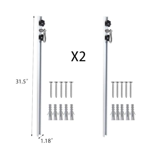 Resistance Band Wall Anchor,Gym Resistance Bands,djustable Workout Wall Anchor System,for Resistance Band Exercises,with 2 Rail and 2 Rail Car,Easy Installation(double set,No Resistance Bands)