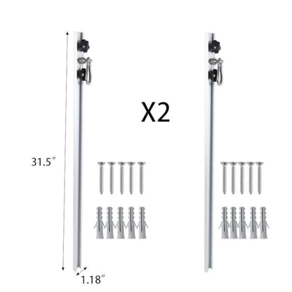 Resistance Band Wall Anchor,Gym Resistance Bands,djustable Workout Wall Anchor System,for Resistance Band Exercises,with 2 Rail and 2 Rail Car,Easy Installation(double set,No Resistance Bands)