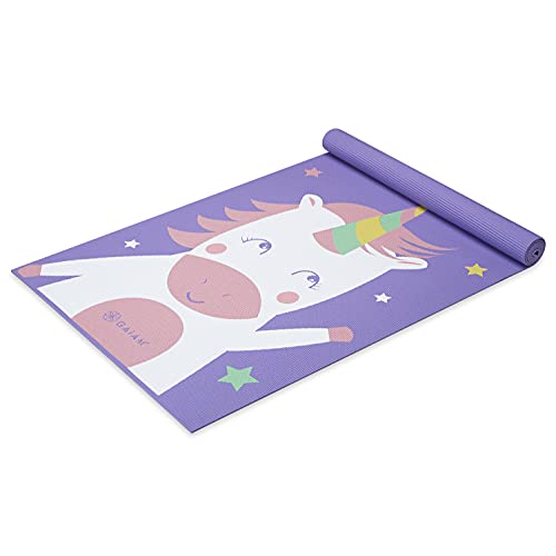Gaiam Kids Printed Yoga Mat, Non-Toxic, Fun Design, 3mm - color: Twinkle Toes