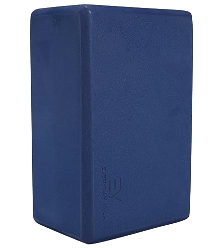Everyday Yoga Premium Foam Block, 3in/4in/5in Thick, Multi Colors, 1 Block | Non-Slip, EVA Foam, High-density Support, Beveled Edges, Durable & Lightweight, Balance Aid, Stability & Stretching Accessory - color: True Navy, size: 4 Inch Thick