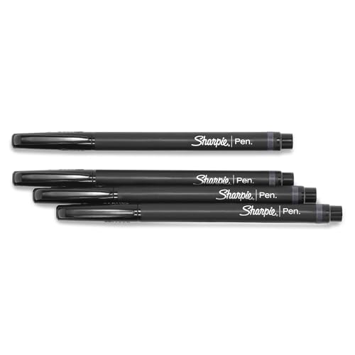 Sharpie Felt Tip Medium Point Black Pens, Drawing & Writing Pens Ideal for School Supplies, Office s and Teacher s, Quick-Drying, No Bleed, 2 Pack - size: 4 Count (Pack of 1)
