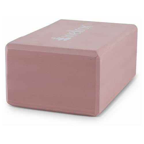 Wellrox Supportive Yoga Block Non-Slip EVA for Yoga, Pilates, Stretching, and Meditation (4"x6"x9") - color: Rose Gold