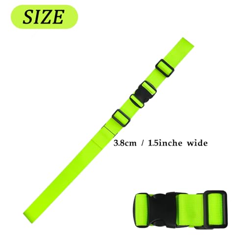 MAGARROW 1.5" Utility Luggage Straps with Buckle Adjustable, 4-Pack (Neon Green, 1.5 in x 4.5 ft) - color: Neon Green, size: 1.5 in x 4.5 ft