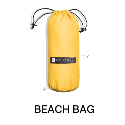 BAY LAUREL Turkish Beach Towel with Travel Bag 39 x 71 Quick Dry Sand Free Lightweight Large Oversized Towels Light - color: Grey With Yellow Bag