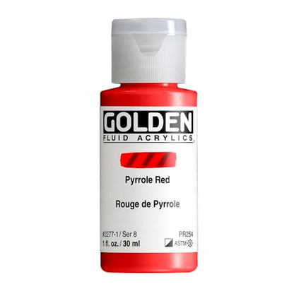 Golden Fluid Acrylics - Pyrrole Red - 1 oz Bottle