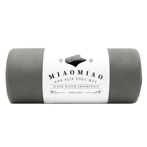 MIAOMIAO Non-Slip Hot Yoga Towel Set,Super Absorbent Microfiber in, 24.5" x 72" - Anti-Slip, Injury Free Design for Pilates, Yoga Mats, Exercise, and Fitness Gear - color: Light Gray