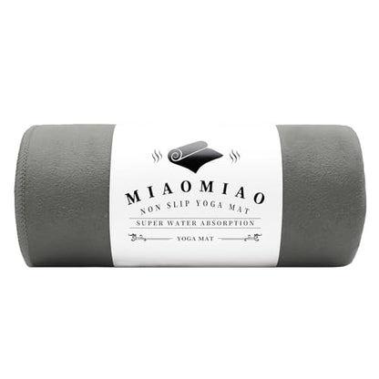 MIAOMIAO Non-Slip Hot Yoga Towel Set,Super Absorbent Microfiber in, 24.5" x 72" - Anti-Slip, Injury Free Design for Pilates, Yoga Mats, Exercise, and Fitness Gear - color: Light Gray