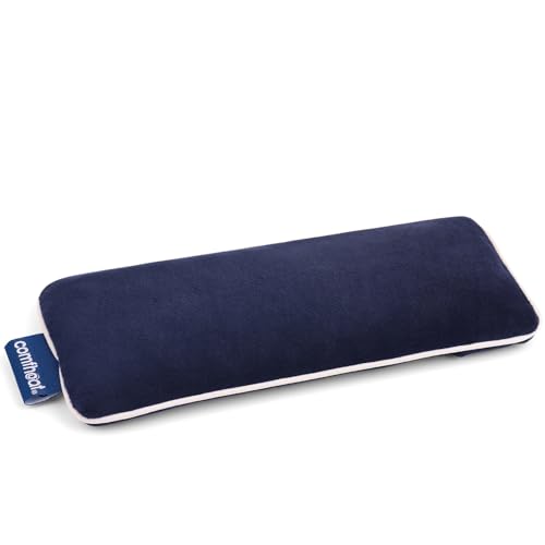 Unscented Weighted Eye Pillow - Soft Plush Removable Cover | Moist Heat & Cold Therapy, Natural Aromatherapy Eye Compress Pillow for Relaxation, Yoga, Meditation, and Sleep, Navy Blue - color: Navy Blue (No Scent Added)