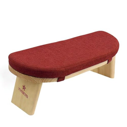 Yogikuti Folding Meditation Bench, Purple | Removable Cushion, Wooden Seiza Kneeling Stool, Ergonomic Meditation Seat, for Home & Yoga Studio, Comfortable Posture (Maroon) - color: Maroon
