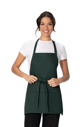 Chef Works Unisex Three Pocket Apron - color: Hunter Green