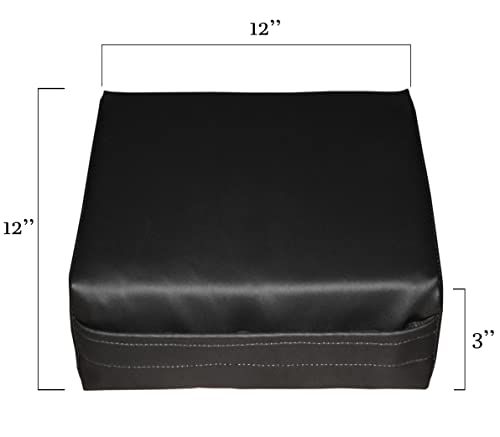Rehabilitation Advantage Body Positioning Black Square Bolster 12 Inch x 12 Inch x 3 Inch