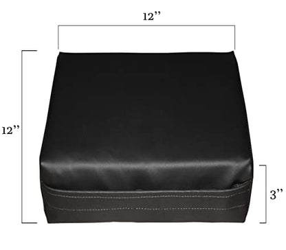 Rehabilitation Advantage Body Positioning Black Square Bolster 12 Inch x 12 Inch x 3 Inch