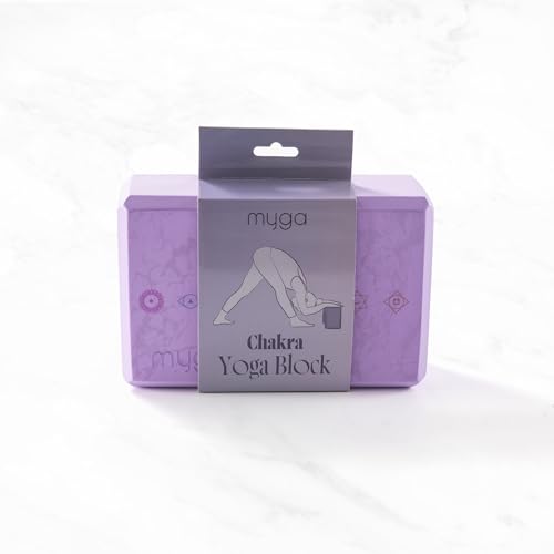 MYGA Yoga Block,Lightweight EVA Foam Yoga Brick,High Density Non-Slip Block for Yoga Poses, Pilates, Balance and Flexibility - color: Chakra, size: One Size