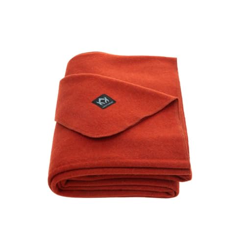 Arcturus Military Wool Blanket - Warm, Thick, Washable - Great for Outdoors, Camping, Stadium Blanket, Picnics, Travel - Car & Bushcraft Survival Kits - color: Rust, size: Twin