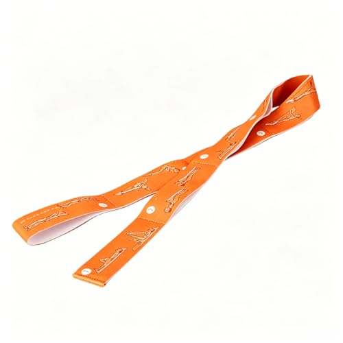 Multi‑Loop Nylon Yoga Stretching Belt, Anti‑Slip Fitness Resistance Band, Elastic Workout Strap for Yoga Pilates Dance Gymnastics Training, Physical Relax & Flexibility Exercise Accessory - color: Orangw