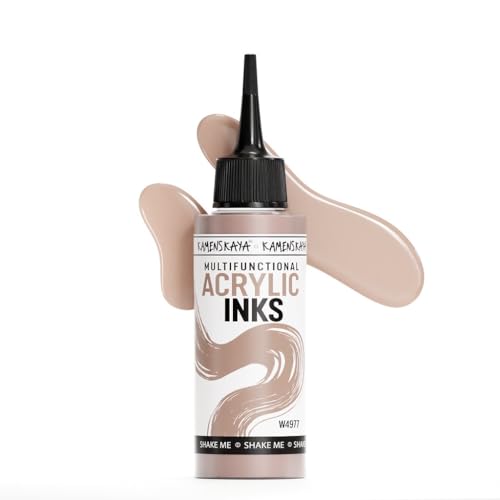 Kamenskaya Acrylic Inks for Artists - 'Beige' Acrylic Ink, 3.38 Fl Oz (100 ml) | Highly Concentrated, Multifunctional Liquid Acrylic Paint - color: Beige