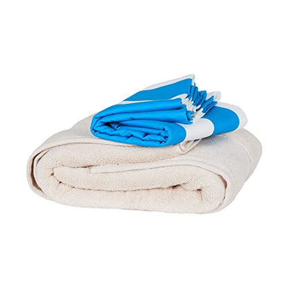 Dock & Bay Beach Towel - Quick Dry, Sand Free - Compact, Lightweight - 100% Recycled - Includes Bag - Cabana - Bondi Blue - Large (160x90cm, 63x35) | Sand-Resistant, Includes Travel Bag, Lightweight & Compact, 100% Recycled DryQ Fabric, Large (160x90cm, 6
