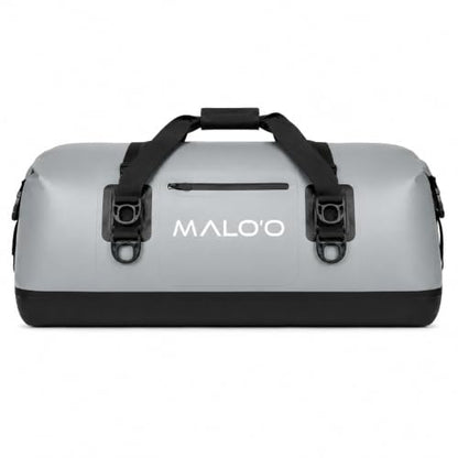 Malo’o Waterproof Dry Duffel, Heavy-Duty Roll Top Waterproof Gear Bag with Shoulder Strap & Molle Loops, Marine Duffel for Kayaking, Boating, Camping, Beach & Travel, Grey, 100L - color: Grey, size: 100L