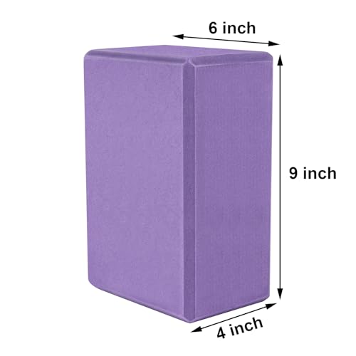 Muka Yoga Blocks 4x6x9 Inch, High Density EVA Foam Yoga Brick for Meditation, Pilates - color: Purple, size: 4 pack