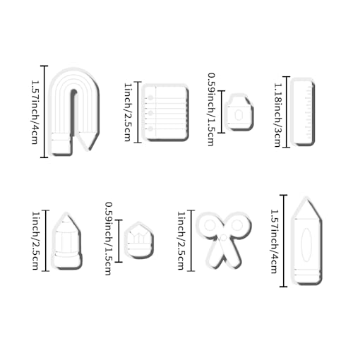 School Supplies Polymer Clay Cutters Set – Molds, Clay Cutters for Polymer Clay, Clay Earring Tools - color: O color