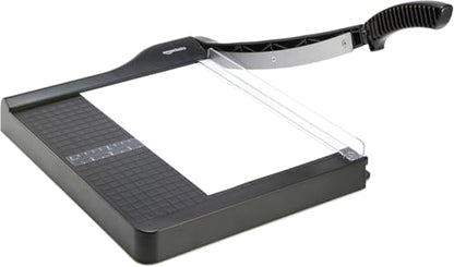 Amazon Basics Paper Trimmer Cutter for Office and Crafts, Heavy-Duty, Portable Guillotine Paper Cutter with Blade Lock, 12-Inch, 10-Sheet Cardstock, Photos - size: 12-Inch