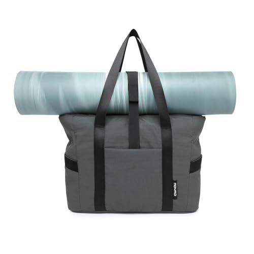 MOYAQI Gym Bag for Women with Zipper, Nurse Work Tote with Compartments, Womens Beach Yoga Bag for Sport, Travel (Gray)