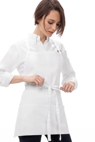Chef Works Unisex Three Pocket Apron - color: White