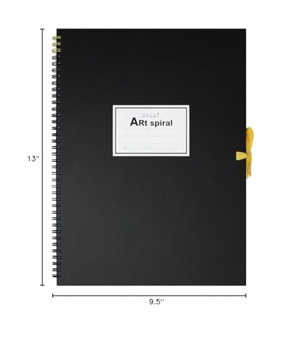 Maruman Art Spiral Sketch Book, F4, 13.27" x 10.04", 24 Sheets, Black | Drawing Pad With Acid-Free Art Paper & Twin-Wire Binding, Premium Drawing Paper Sketchbook, Sketch Pad Made in Japan - color: Black, size: F4 (13.27" x 10.04")