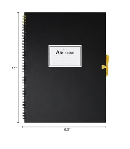 Maruman Art Spiral Sketch Book, F4, 13.27" x 10.04", 24 Sheets, Black | Drawing Pad With Acid-Free Art Paper & Twin-Wire Binding, Premium Drawing Paper Sketchbook, Sketch Pad Made in Japan - color: Black, size: F4 (13.27" x 10.04")