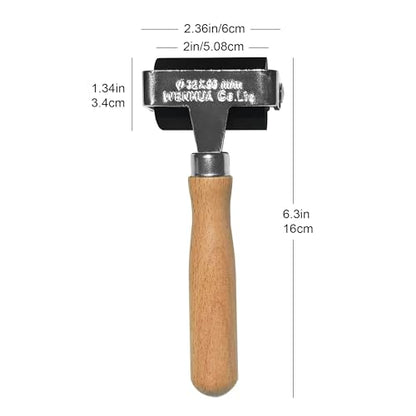 Soft Rubber Brayer – 45A Durometer Printmaking Roller, 2 Inch, for Gel Printing, Linocut & Block Printing, Heavy-Duty Steel Frame with Wood Handle - size: 2 in