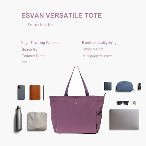 ESVAN Yoga Mat Bag Yoga Tote Carrier Shoulder Bag Carryall Tote for Office,Yoga,Pilates,Travel,Beach and Gym - color: Aa Blue Purple