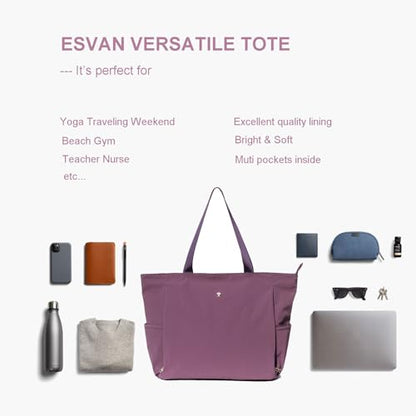 ESVAN Yoga Mat Bag Yoga Tote Carrier Shoulder Bag Carryall Tote for Office,Yoga,Pilates,Travel,Beach and Gym - color: Aa Blue Purple