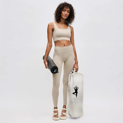 Yoga Mat Bag Cover -100% Cotton Lightweight,Washable Yoga Dust Bag With Adjustable Strap