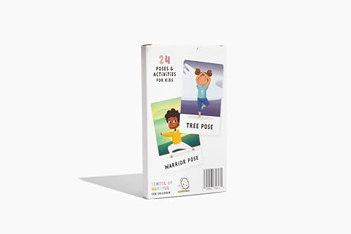 Kids Yoga and Meditation Flashcards, 24 Cards, Mindfulness Activities for Children