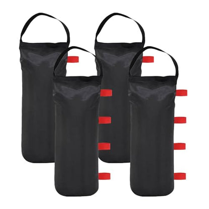 145 LBS Canopy Weights Sand Bags, 4-Pack Sand Bags for Weight Outdoor Advertising Tent Sunshade Fixed Windproof Pop up Canopy Tent Weights(Black-red Straps) - color: Black-red straps