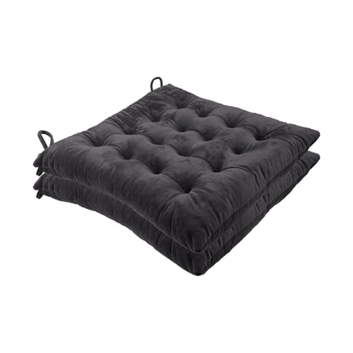 Square Pillows Seating, Thick Meditation Floor Pillow,Flexible Large Pillows Seating,2PCS Color Chair Pads Cushions,Square Floor Pillows for Game Yoga Charcoal, 40 * 40cm/15.74 * 15.74" - color: Charcoal, size: 40*40cm/15.74*15.74"