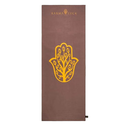 KARMA AND LUCK Grounded Grace Yoga Towel, Rooted Energy for Strength & Balance, Non-Slip Hot Yoga Mat Towel with Silicone Base, Highly Absorbent Terry Suede, 26” x 72” - color: Grounded
