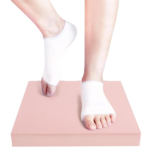 Exercise Balance Pad，Balance Foam Mat for Physical Therapy Equipment & Strength Stability Training, Slip Resistant Foam Mat for Yoga, Pilates, Meditation，Gardening knee pads - color: Pink