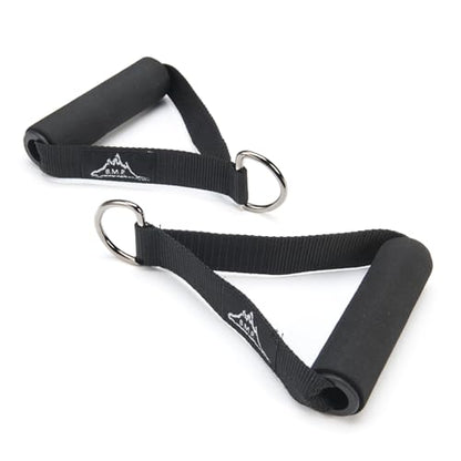 Black Mountain, Heavy Duty Resistance Band Handles, Cable Machine Compatible, Black, 2 Count