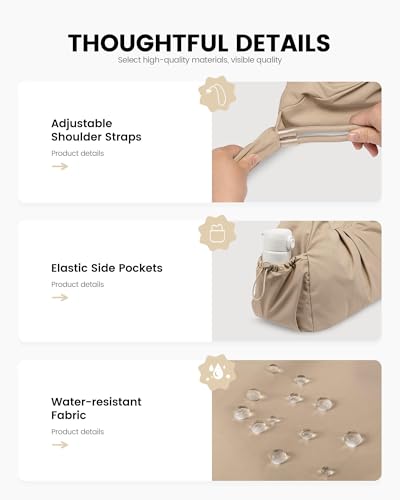 LOVEVOOK Gym Bag For Women,Yoga Mat Bag - color: Khaki