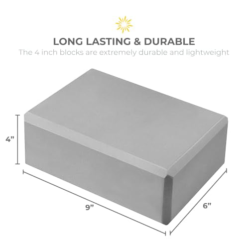 Bulk 4in Foam Yoga Blocks, 6 Pack - color: Cool Gray