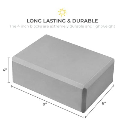 Bulk 4in Foam Yoga Blocks, 6 Pack - color: Cool Gray