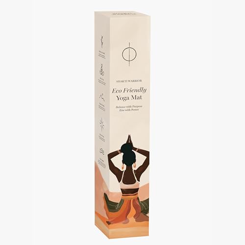 Shakti Warrior Chakra Cork Yoga mat - Artist Designed, Premium eco Friendly mats, Non Slip, Non Toxic, Great for Regular & Hot Yoga, Pilates and Work Out (72 inch x 24 inch x 3mm Thick)