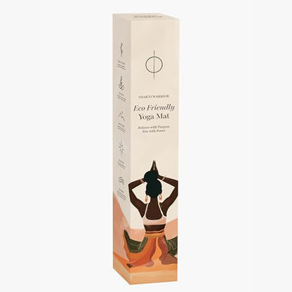 Shakti Warrior Chakra Cork Yoga mat - Artist Designed, Premium eco Friendly mats, Non Slip, Non Toxic, Great for Regular & Hot Yoga, Pilates and Work Out (72 inch x 24 inch x 3mm Thick)