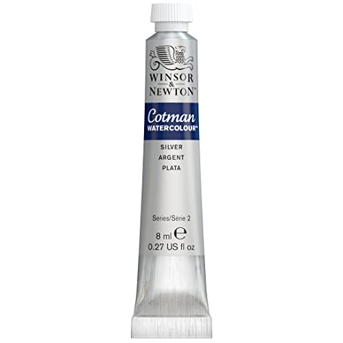 Winsor & Newton Cotman Watercolor Paint, 8ml Tube, Silver | Introductory Watercolor made with Fine Art Pigments, Perfect for Beginners, Lightfast & Permanent, Good Tinting Strength - color: Silver, style: 0.27-oz Tube